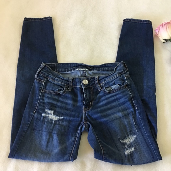American eagle distressed skinny jeans size 0 - Picture 2 of 5
